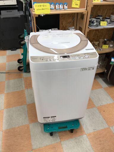 洗濯機 7.0kg シャープ ES-KS70U 2019年製 W(幅)56.5×D(奥行き)53.5×H(高さ)89.8cm ※クリーニング済