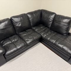 ネット決済 】ニトリ本革張りコーナーソファ（Nステイツ）