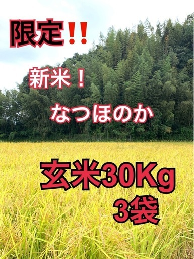 売却決定】新米なつほのか玄米30Kg3袋 (なお) 犬飼の食品の中古あげます・譲ります｜ジモティーで不用品の処分