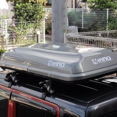 inno ルーフボックス BR33 グレー 中古 左開き ルーフBOX 普通車、小型車、軽自動車ハイト系 ルーフキャリア