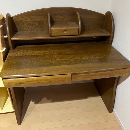 【美品】浜本工芸 天板デスク 学習机　天然木