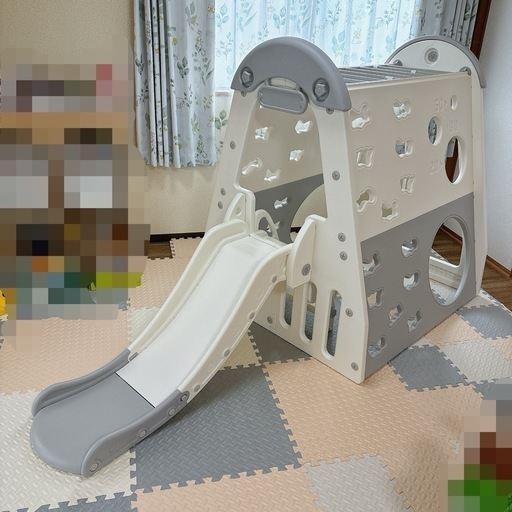 土日限定価格【直接引き取り限定】大型遊具 ジャングルジム 滑り台 ブランコ ホワイト\u0026グレー