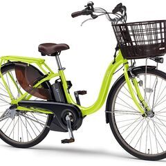 売ります【電動自転車・中古】ヤマハ pas with ライムグリーン