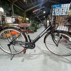 DCM 自転車 ママチャリ パンクしにくいタイヤ 26インチ 鍵付き 