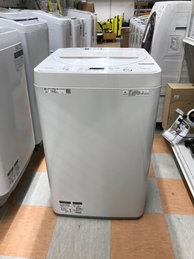 洗濯機 6.0kg シャープ ES-GE4D 2019年製 W(幅)56.5×D(奥行き)54.0×H(高さ)89.0cm ※クリーニング済