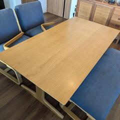 【値下げしました】ダイニングセット　無印良品　リビングでもダイニングでもつかえるテーブル