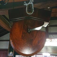 能登 古民家【巨大空鉤2本】 囲炉裏 自在鉤 恵比寿型 欅製