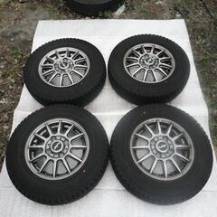 ☆彡バン貨物用！ＬＴ！ＤＵＮＬＯＰ☆スタッドレスタイヤ９分山以上☆１４５/８０/Ｒ１２！平成２８年式ハイゼットカーゴから取り外し！２０２４年５６週！取りに来る方希望！