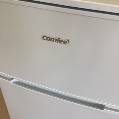 美原店　2021年製　小さめ　2ドア　単身 COMFEE\' 冷蔵庫 90L 2ドア 右開き ホワイト RCT90WH/E 耐熱天板