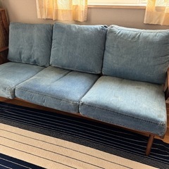 【人気家具店✨】unico 3シーターデニムソファ　swella