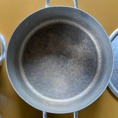 有次　打ち出し　アルミ浅型　シチュウ　両手鍋　30cm 樽型