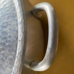 有次　打ち出し　アルミ浅型　シチュウ　両手鍋　30cm 樽型