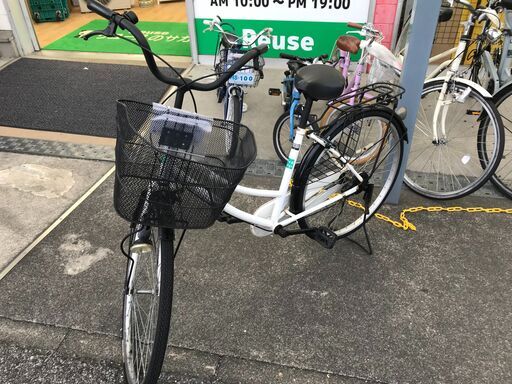 ★ジモティ割あり★  ママチャリ 26インチ ホワイト クリーニング済み KJ6341