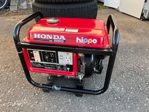 HONDA 発電機 EG 550 hippo 50Hz 単相100V 定格出力450VA 4.5A 4サイクル 動作確認済 外作業 アウトドア 夜釣りなどに！　中古品 ④
