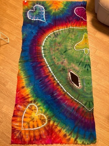 100% Handmade psydye大判バティック布新品