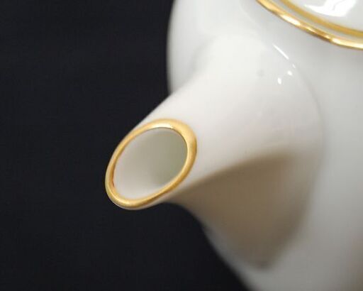 Noritake ティーポット 幅18×奥9×高14cm ホワイト 金彩 磁器 お茶 茶器