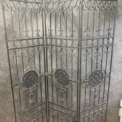 アンティークウッドコレクション アイアン製　3面パーティション(衝立) 