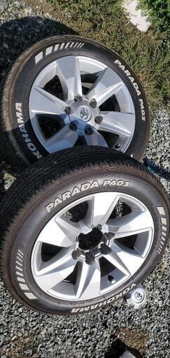 ハイエース　プラド150後期ホイール　バリ山タイヤ4本セット プラドホイール、ハイエース着 （プラド150後期 ハイエース