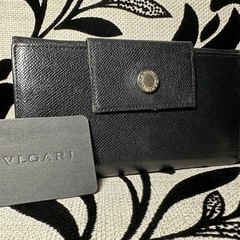 BVLGARI 黒 レザー 三つ折り財布クラシック 折り ビーゼロ EZ721