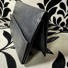 BVLGARI 黒 レザー 三つ折り財布クラシック 折り ビーゼロ EZ721