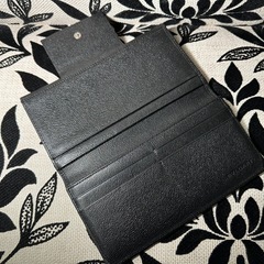 BVLGARI 黒 レザー 三つ折り財布クラシック 折り ビーゼロ EZ721