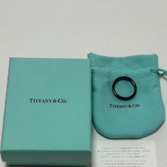 美品！ ティファニー【Tiffany & Co.】 リング 1837ナローリングミッドナイトブラックチタン ユニセックス ブラック
