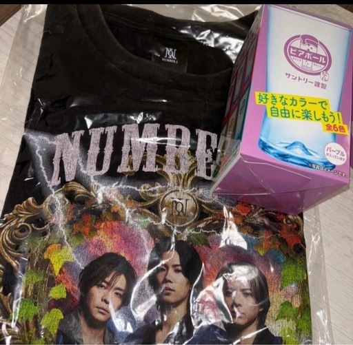 Number_i LIVEグッズ　Tシャツ　ビアボールグラス(紫)