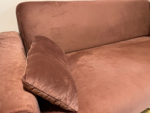 値下げ‼️美品✨】完売品 LOWYAベルベット調2人掛けソファ［幅159