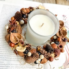 木の実　リース　ハロウィン　クリスマス　キャンドル