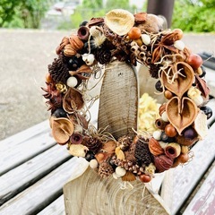 木の実　リース　ハロウィン　クリスマス　キャンドル