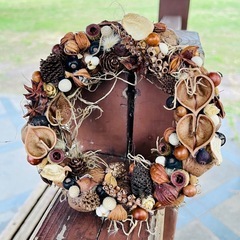 木の実　リース　ハロウィン　クリスマス　キャンドル