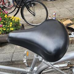 ママチャリ　ブリヂストン　２７インチ　３変速　自動ライト　カゴ　付き　シルバー　配達可能