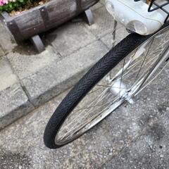 ママチャリ　ブリヂストン　２７インチ　３変速　自動ライト　カゴ　付き　シルバー　配達可能