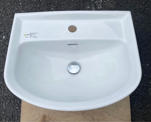 【新古品】TOTO 壁掛け洗面器L210C 蛇口・床排水金具(TLDS2105J)付 住宅設備 洗面台