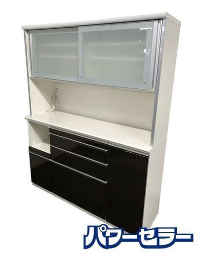 松田家具 キッチンボード テーラーレンジ 1600 幅160 ダークブラウン モイス加工 ソフトクローズ 中古家具 店頭引取歓迎 R8748