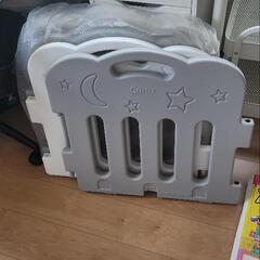 Carazグレー&ホワイト10枚＋6枚 ベビーサークル ベビーゲート