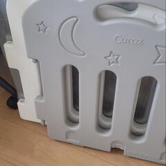 Carazグレー&ホワイト10枚＋6枚 ベビーサークル ベビーゲート