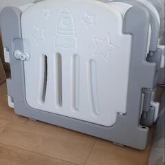 Carazグレー&ホワイト10枚＋6枚 ベビーサークル ベビーゲート