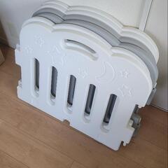 Carazグレー&ホワイト10枚＋6枚 ベビーサークル ベビーゲート