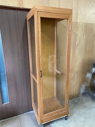 木枠　ガラス　ショーケース　展示　大サイズ　高さ173cm×55cm×50cm