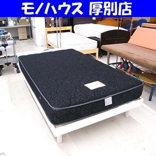 マットレス付き セミダブルベッド 幅120 コンセント付き すのこ ナチュラル ベッド ポケットコイル 札幌市厚別区 厚別店
