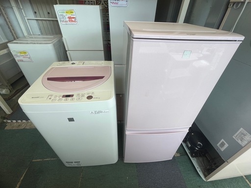 【リサイクルサービス八光】2015・2016年製　シャープ　keyword　一人暮らし用 4.5kg洗濯機・137L 2ドア冷蔵庫 セット