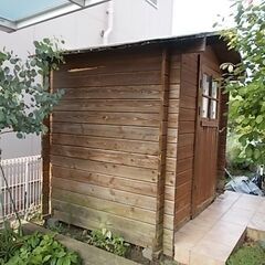木製ログ組立物置　ジャンク