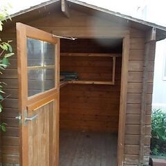 木製ログ組立物置　ジャンク