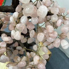 金のなる木　ローズクォーツ　土台アメジスト
