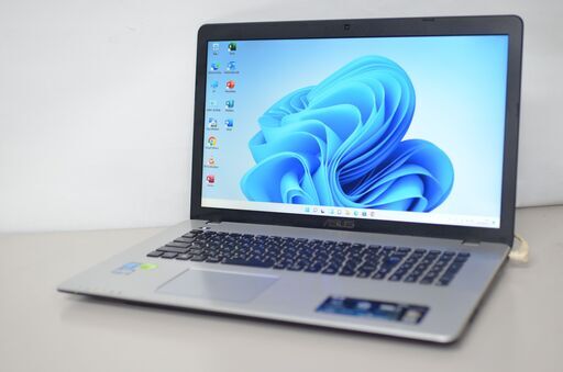 中古ノートパソコン ASUS X750J Windows11+office 爆速SSD512GB core i7-4700HQ/メモリ4GB/17.3インチ/DVDマルチ/無線/WEBカメラ内蔵