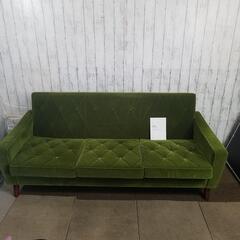 美品】カリモク60 モケットグリーン 3シーター ロビーチェア / U36121 