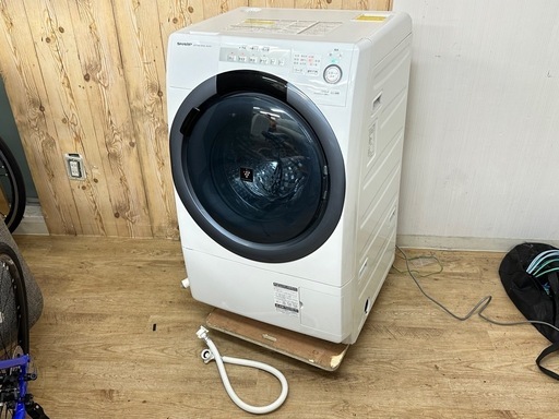 ▲⭐️激安価格⭐️SHARP シャープ ドラム式電気洗濯乾燥機 ES-S7C-WR 2017年製 ホワイト系 右開き　ホース付
