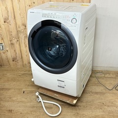 ▲⭐️激安価格⭐️SHARP シャープ ドラム式電気洗濯乾燥機 ES-S7C-WR 2017年製 ホワイト系 右開き　ホース付