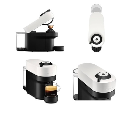 新品Nespresso(ネスプレッソ) ネスプレッソ VERTUO カプセル式コーヒーメーカー ヴァーチュオ ポップ ココナッツホワイト GCV2-WH-W カプセルつき